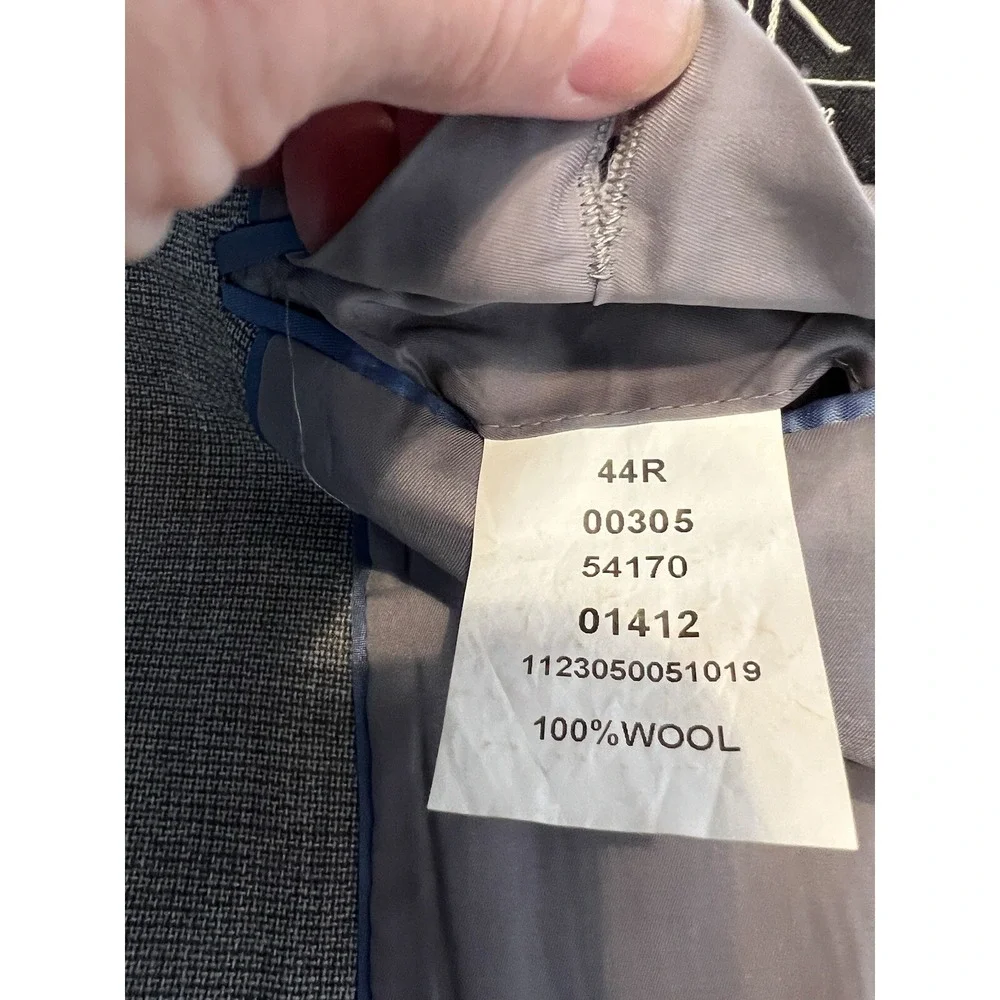 Jos A Bank Mens Blazer‎ Jacket Size 44R Gray Wool Sport Coat